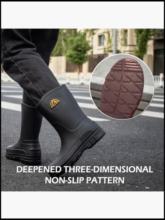 Waterproof Mid Calf Rain Boots Lightweight Breathable Slip Resistant Outdoor main image 4